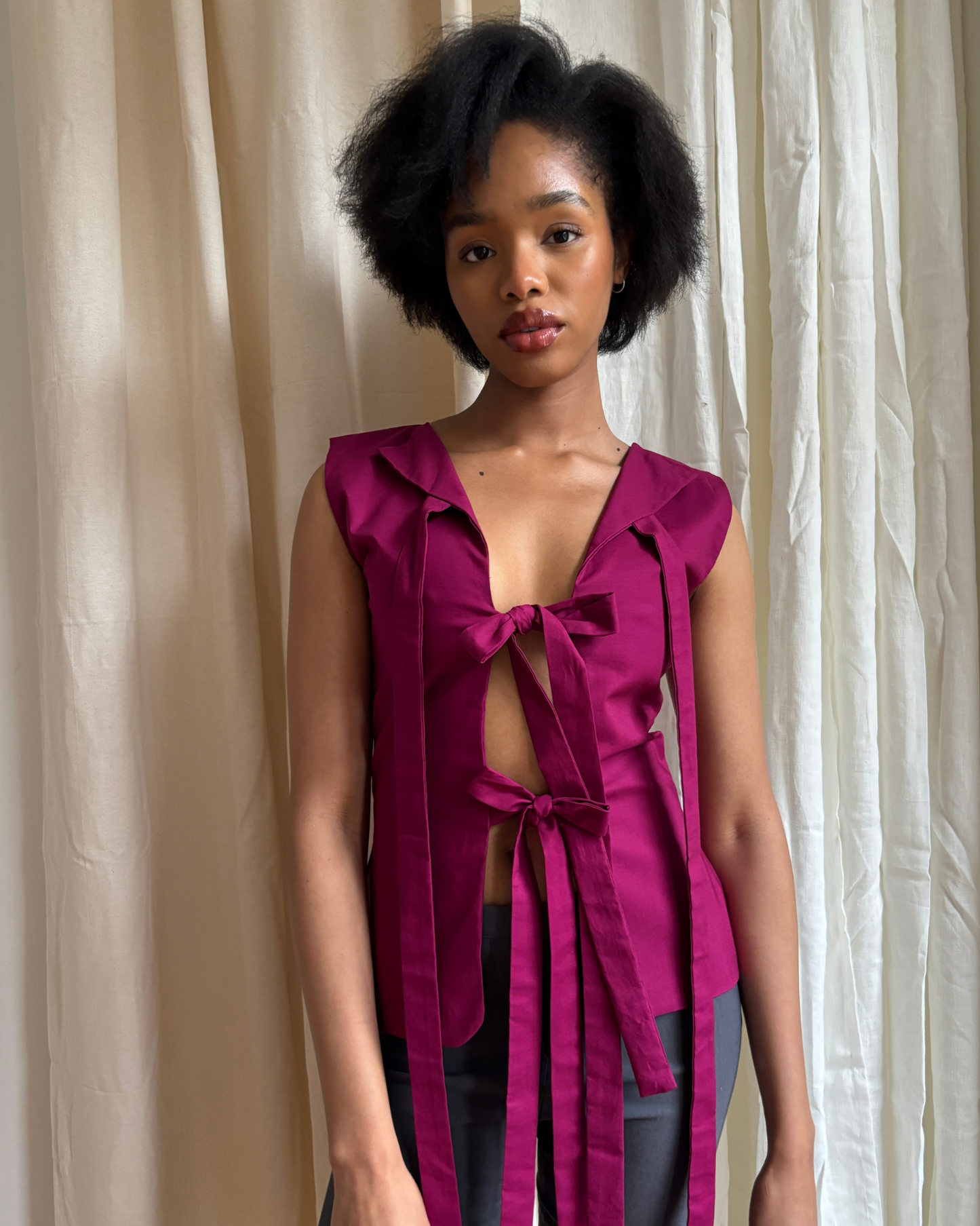 Bowtie Vest Cherry Pink
