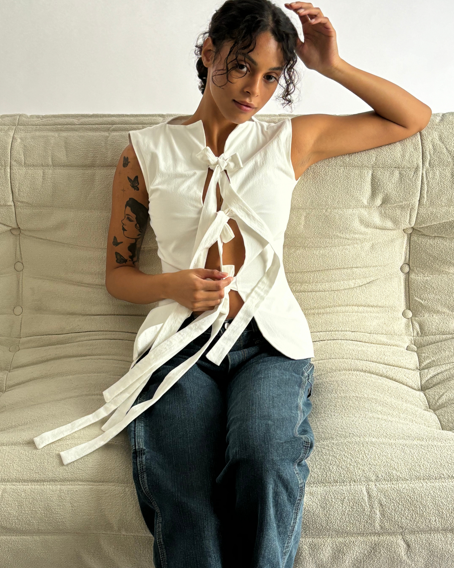 Bowtie Vest White