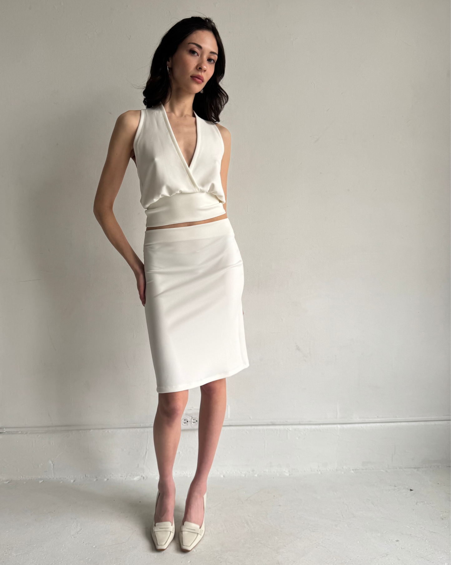 Ease Midi Skirt Ivory