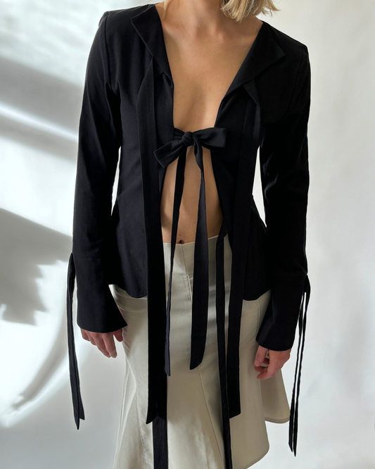 Longsleeve Bowtie Vest Black