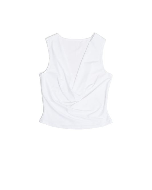 Reversible Cowl Neck Tank White