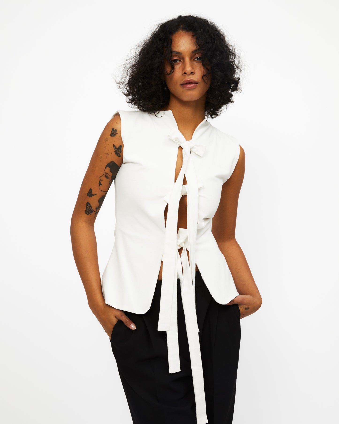 Bowtie Vest White