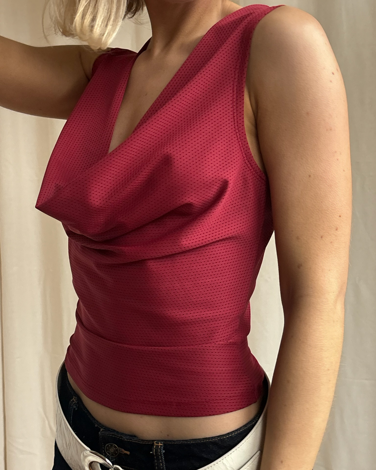 Reversible Cowl Neck Tank Ruby