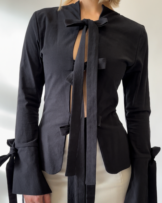 Longsleeve Bowtie Vest Black