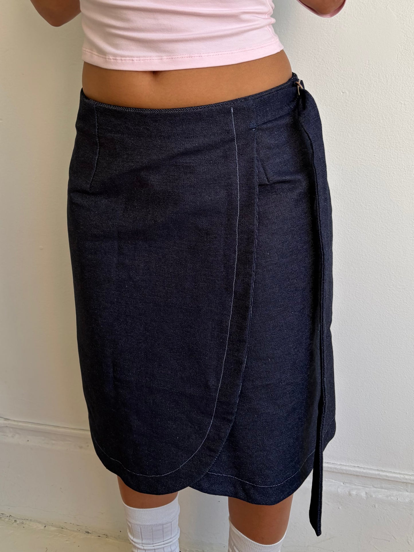 Indigo Denim Midi Wrap