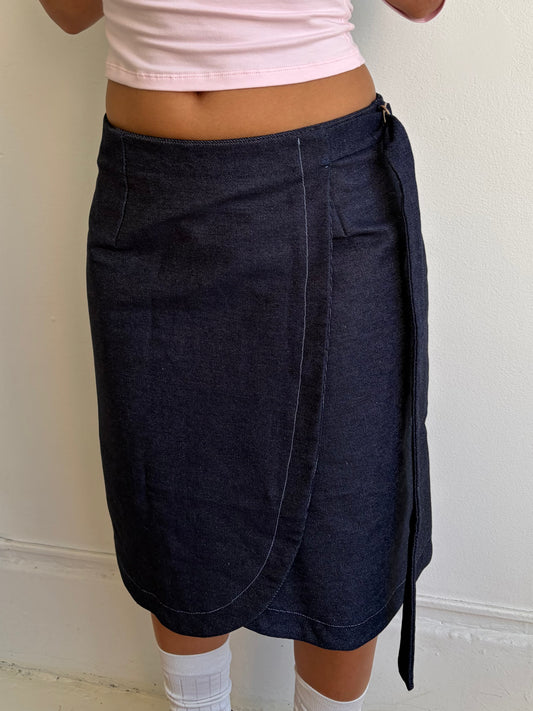 Indigo Denim Midi Wrap