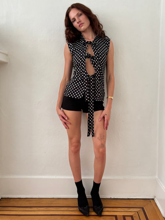 Bowtie Vest Polka Dot/Pink