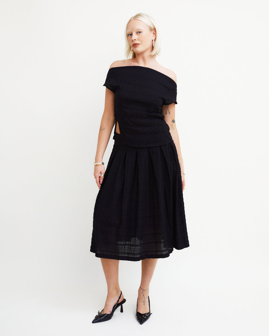 Clip Silk Wrap Skirt Tulipa Black main image 1