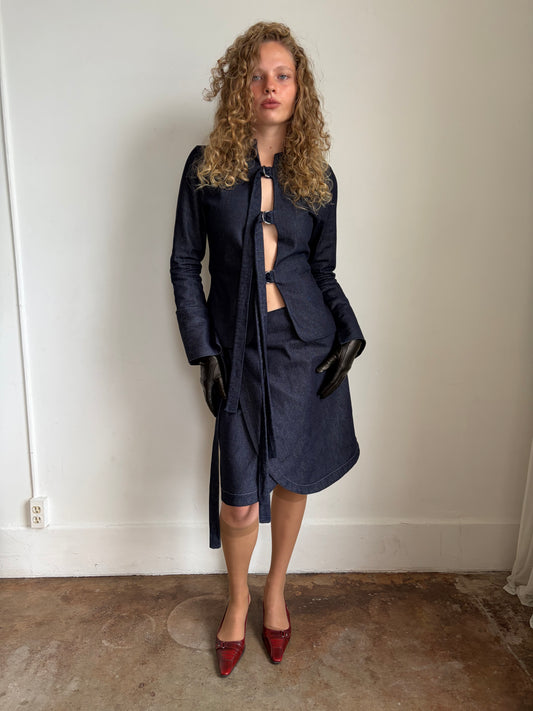 Indigo Denim Midi Wrap