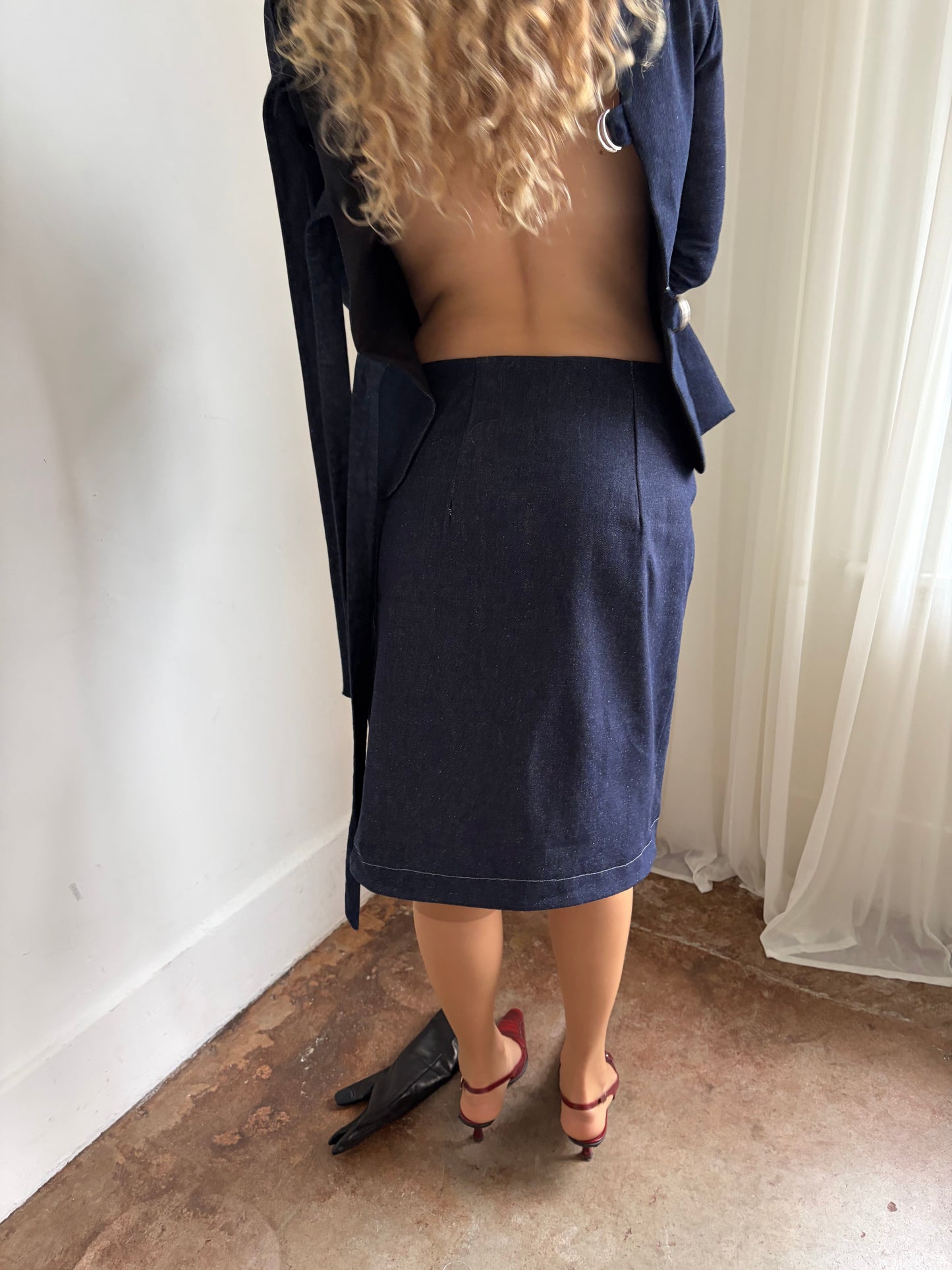 Indigo Denim Midi Wrap