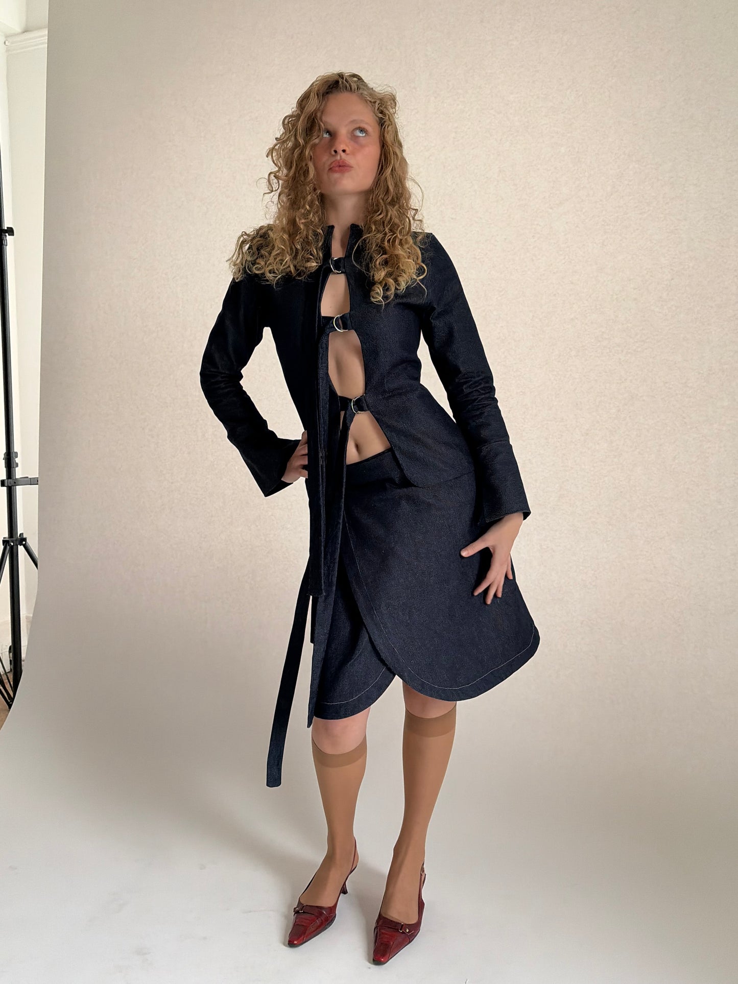 Indigo Denim Midi Wrap