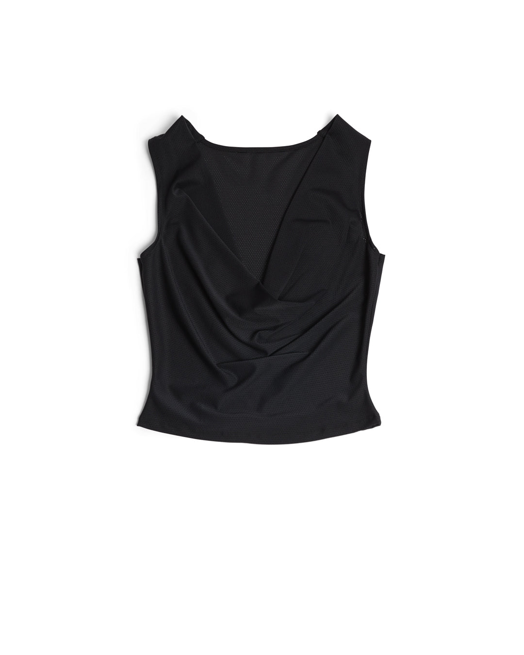 Reversible Cowl Neck Tank Black